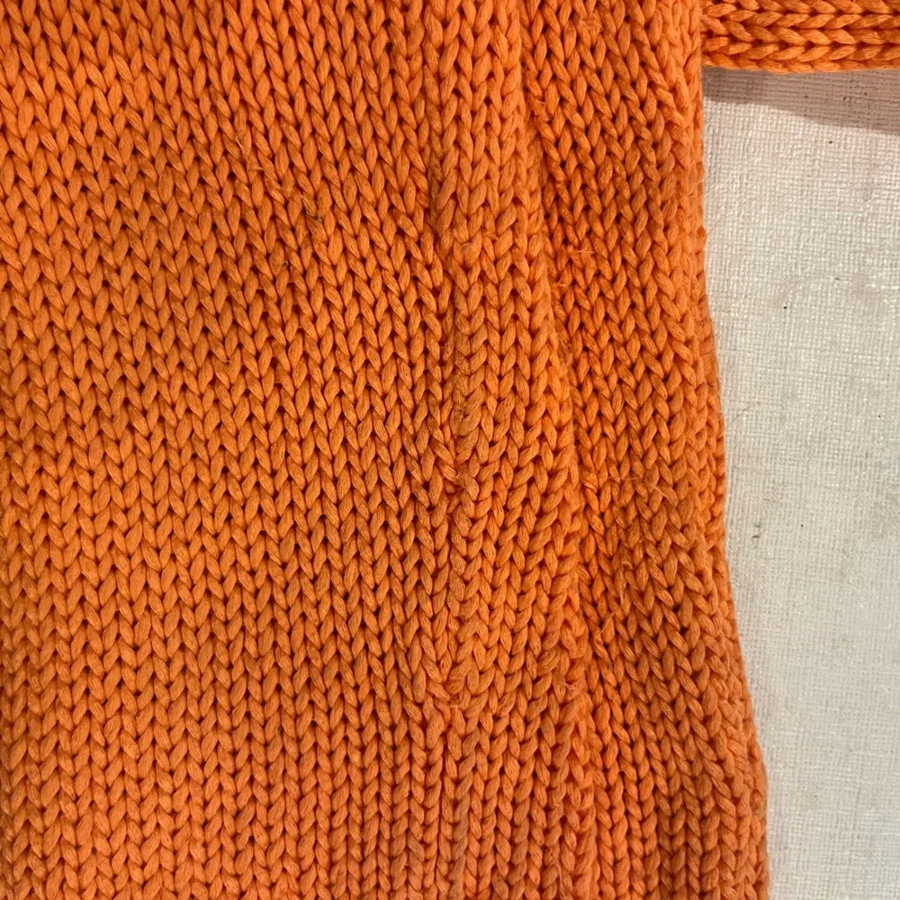 Vintage Belford orange sherbet cropped bolero style knit cardigan sweater. GUC!! - Picture 6 of 7